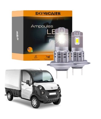 Pack Ampoules LED H7 pour Aixam Mega (2003 à 2013) "Type Halogène" 80W - Phares Avants Aixam Pour