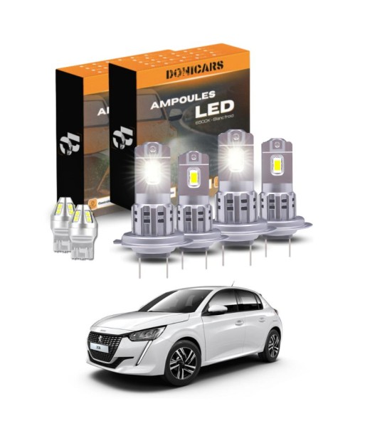 Pack Ampoules LED Complet Peugeot 208 (2019 à 2024) - Feux de Position, Feux de Croisement + Feux de Route le des métaux précieux