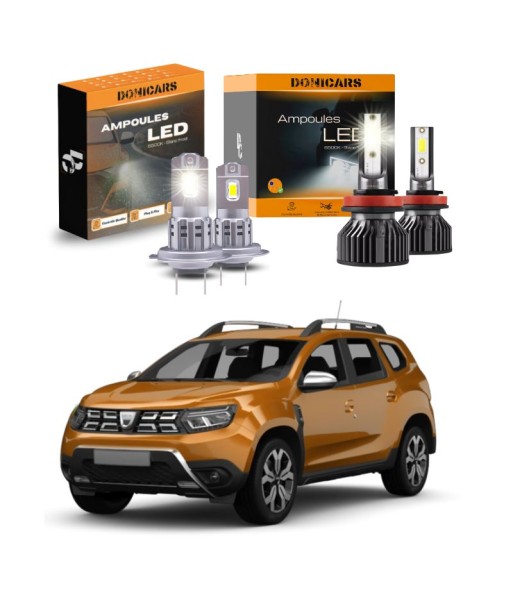 Pack Ampoules LED Complet pour Dacia Duster 2 (2018 à 2024) - Feux de Croisement + Feux de Route 2 - 3 jours ouvrés.