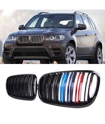 Griglia BMW X5 X6 E70 E71 E72 (2007-2014) Griglia carrozzeria M Power Style Doppia linea Paraurti automatico ABS Amélioration de cerveau avec