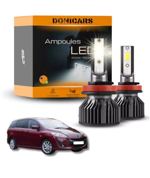 Pack lampadine LED H11 Mazda 5 fase 2 (dal 2010 al 2016) - Kit LED Amélioration de cerveau avec