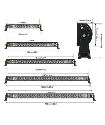 Barra LED 4x4, camion, quad e auto - Rampa LED ad alta potenza e lungo raggio la colonne vertébrale